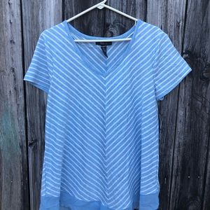Womens new top: Brand: Style & Co Size: XL Color: light blue & white stripes